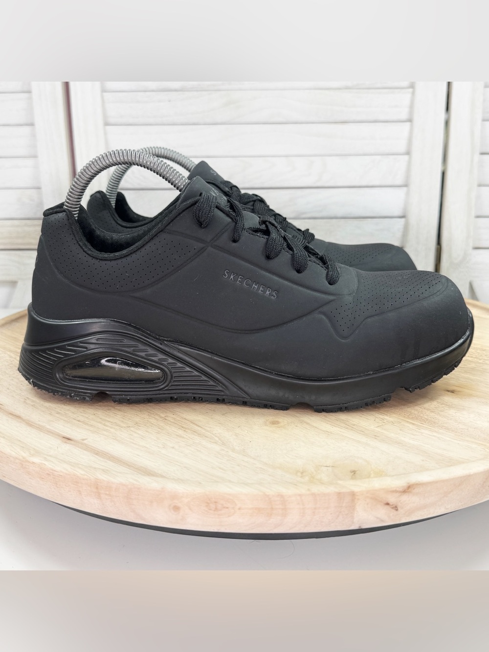 Skechers Work UNO SR Relaxed Fit Safety Sneaker Shoes Black 9 W 108101W Wide Fit